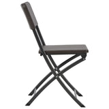 Folding Garden Chairs 2 pcs HDPE and Steel Brown - Top-Down View