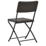 Folding Garden Chairs 2 pcs HDPE and Steel Brown - 45-Degree Angle