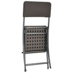 Folding Chairs 2 pcs HDPE and Steel Brown