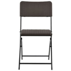 Folding Chairs 4 pcs HDPE and Steel Brown
