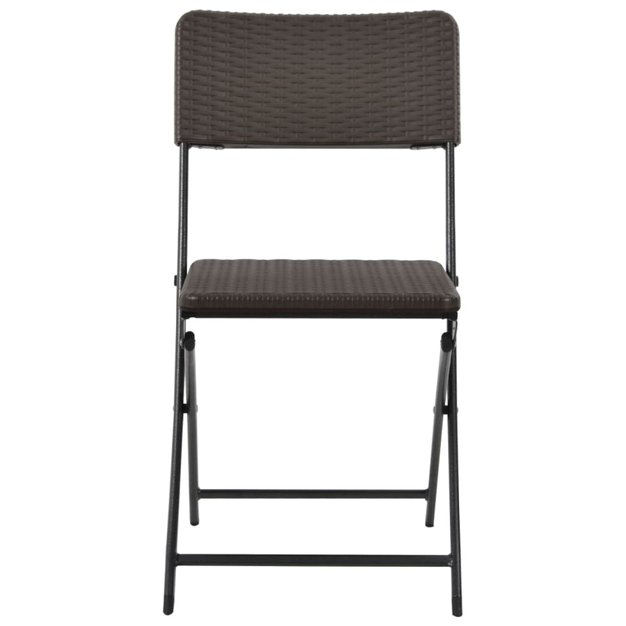 Folding Chairs 4 pcs HDPE and Steel Brown