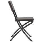 Folding Chairs 4 pcs HDPE and Steel Brown
