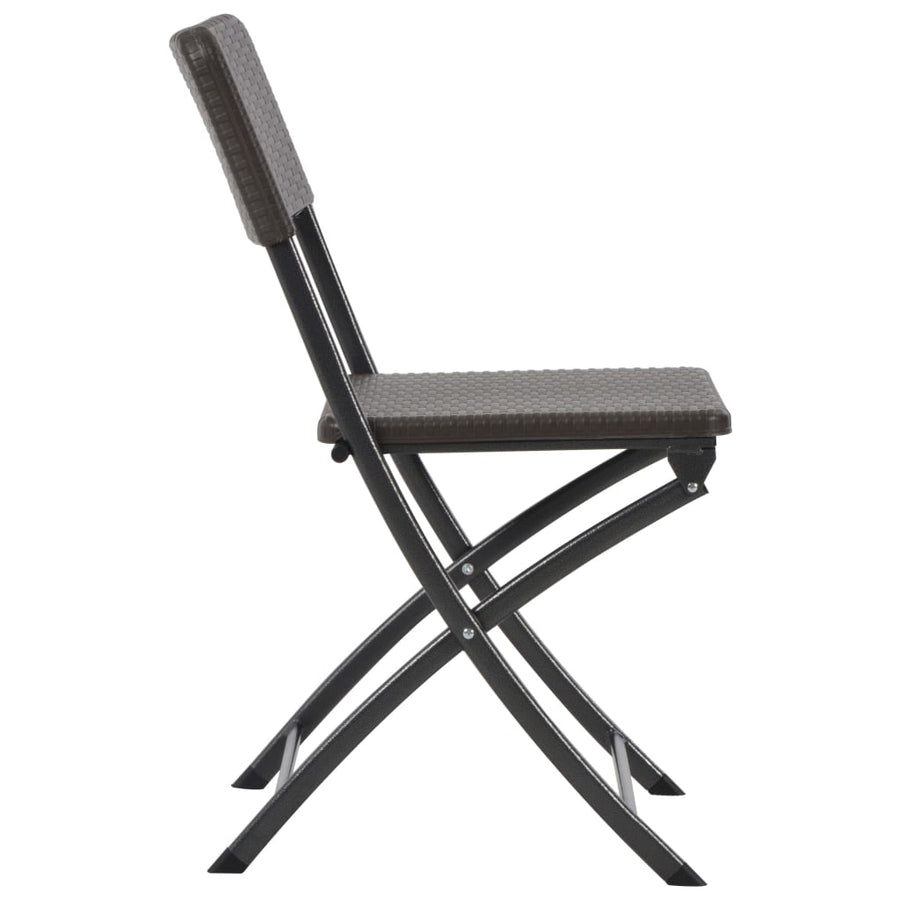 Folding Chairs 4 pcs HDPE and Steel Brown