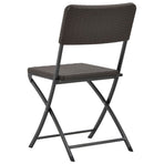 Folding Chairs 4 pcs HDPE and Steel Brown