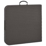 Folding Garden Table Brown 120x60x74 cm HDPE Rattan Look - 45-Degree Angle