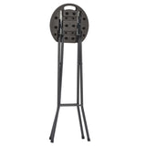 Folding Bar Stools 2 pcs HDPE and Steel Brown Rattan Look - 45-Degree Angle