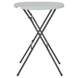 Folding Bar Table White 80x110 cm HDPE - Front View