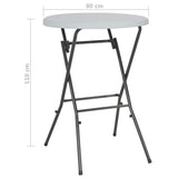Folding Bar Table White 80x110 cm HDPE - Rear View