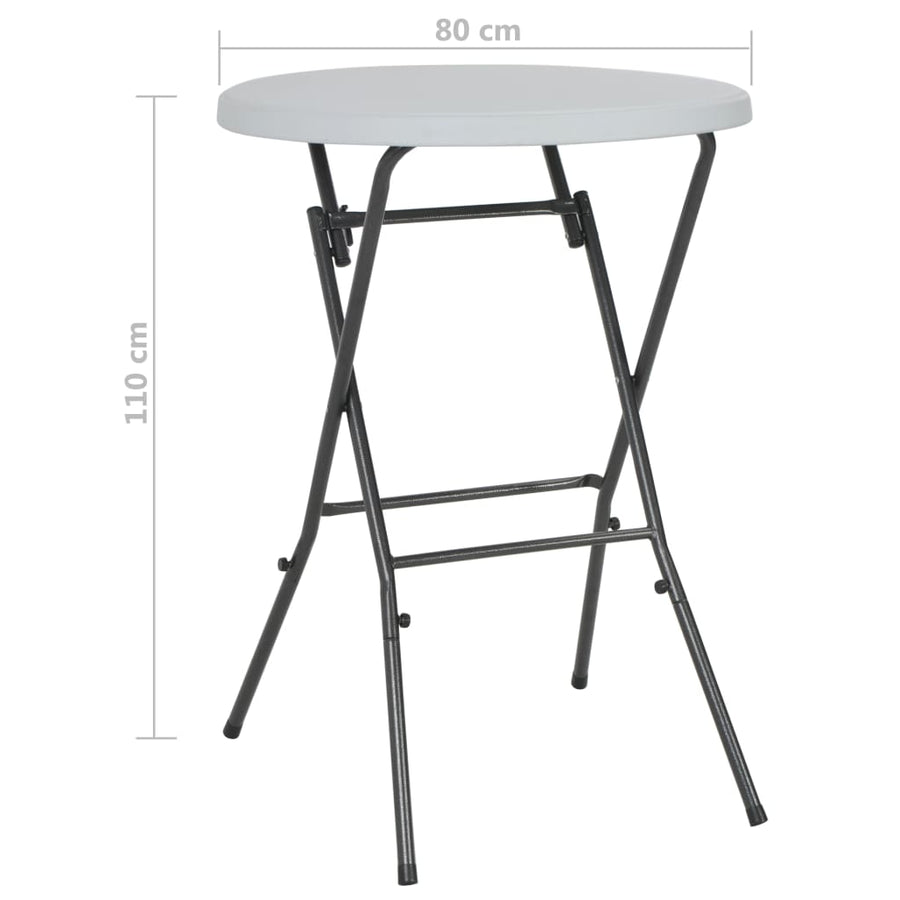 Folding Bar Table White 80x110 cm HDPE