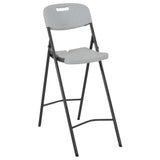 Folding Bar Chairs 2 pcs HDPE and Steel White - Front View