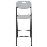 Folding Bar Chairs 2 pcs HDPE and Steel White - Side View