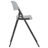 Folding Bar Chairs 2 pcs HDPE and Steel White - Top-Down View