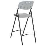 Folding Bar Chairs 2 pcs HDPE and Steel White - 45-Degree Angle