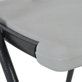 Folding Bar Chairs 2 pcs HDPE and Steel White - Close-Up Angle
