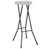 Folding Bar Stools 2 pcs HDPE and Steel White - Front View