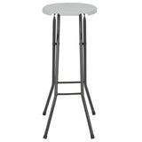 Folding Bar Stools 2 pcs HDPE and Steel White - Top-Down View