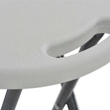 Folding Bar Stools 2 pcs HDPE and Steel White - Close-Up Angle