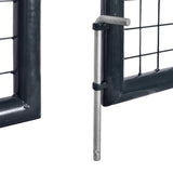 Mesh Garden Gate Galvanised Steel 300x100 cm Grey - 45-Degree Angle
