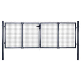 Mesh Garden Gate Galvanised Steel 306x125 cm Grey