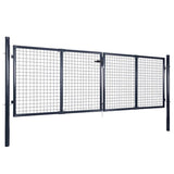 Mesh Garden Gate Galvanised Steel 306x125 cm Grey