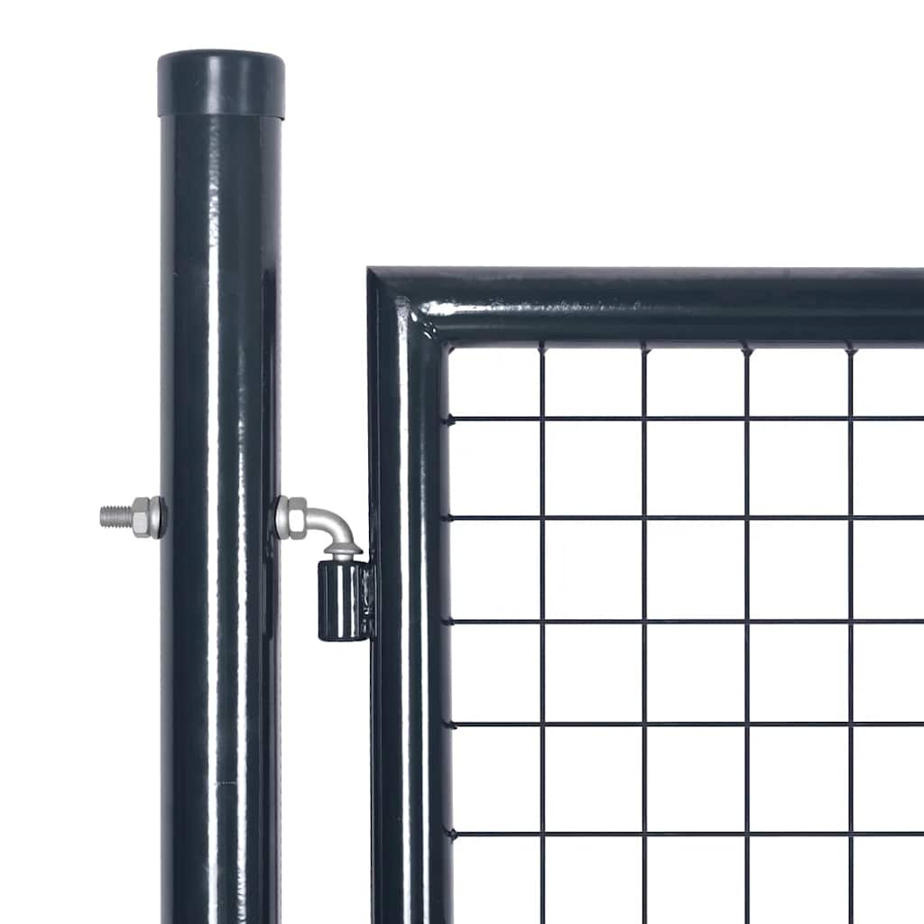 Mesh Garden Gate Galvanised Steel 306x125 cm Grey