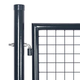 Mesh Garden Gate Galvanised Steel 306x125 cm Grey - Side View