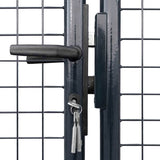 Mesh Garden Gate Galvanised Steel 306x125 cm Grey