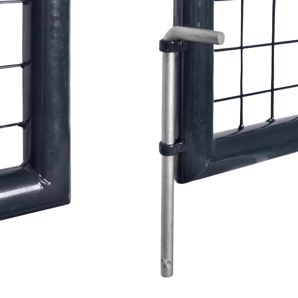Mesh Garden Gate Galvanised Steel 306x125 cm Grey