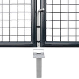 Mesh Garden Gate Galvanised Steel 306x125 cm Grey