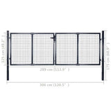 Mesh Garden Gate Galvanised Steel 306x125 cm Grey
