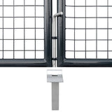 Mesh Garden Gate Galvanised Steel 300x150 cm Grey - Rear View