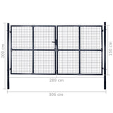 Mesh Garden Gate Galvanised Steel 300x150 cm Grey - Extra Image