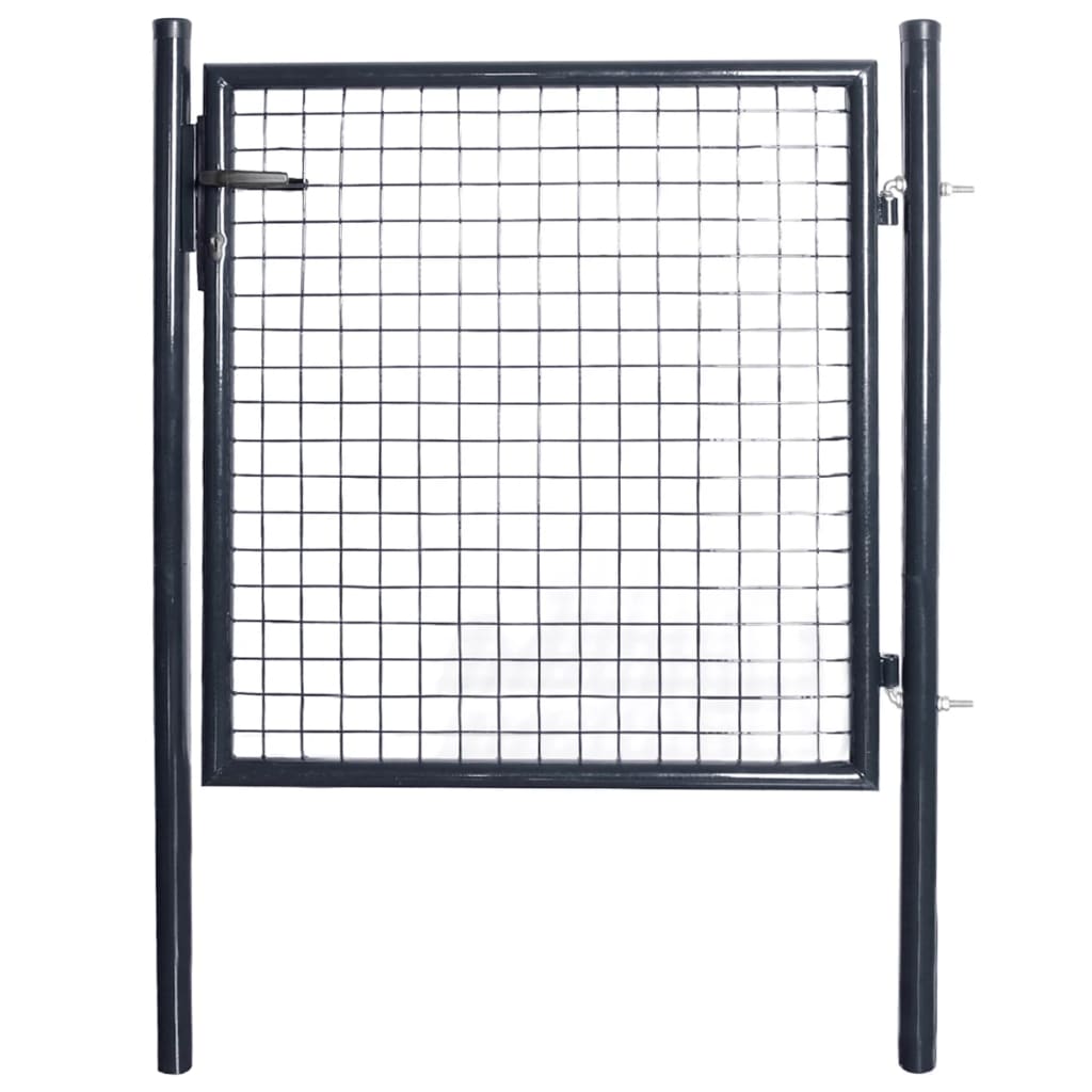 Mesh Garden Gate Galvanised Steel 100x100 cm Grey