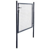 Mesh Garden Gate Galvanised Steel 100x100 cm Grey - Front View