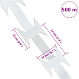 Razor Concertina Wire Galvanised Steel 500 m - 45-Degree Angle