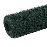 Chicken Wire Fence Steel with PVC Coating 25x1.2 m Green - Front View