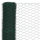 Chicken Wire Fence Steel with PVC Coating 25x1.2 m Green - Side View