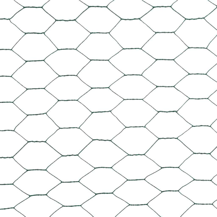 Chicken Wire Fence Steel with PVC Coating 25x1.2 m Green