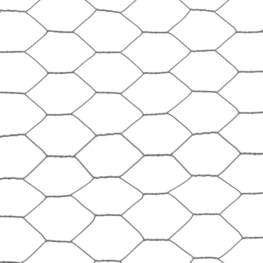 Chicken Wire Fence Steel with PVC Coating 25x1 m Grey