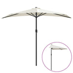 Garden Parasol with Aluminium Pole Sand 270x144 cm Half