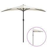 Garden Parasol with Aluminium Pole Sand 270x144 cm Half - Front View