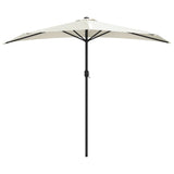 Garden Parasol with Aluminium Pole Sand 270x144 cm Half - Side View