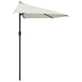 Garden Parasol with Aluminium Pole Sand 270x144 cm Half - Top-Down View