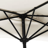 Garden Parasol with Aluminium Pole Sand 270x144 cm Half - Rear View