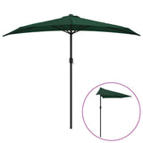 Garden Parasol with Aluminium Pole Green 270x144 cm Half - Front View