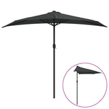 Garden Parasol with Aluminium Pole Anthracite 270x144 cm Half - Front View