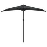 Garden Parasol with Aluminium Pole Anthracite 270x144 cm Half - Side View