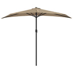 Garden Parasol with Aluminium Pole Taupe 270x144 cm Half