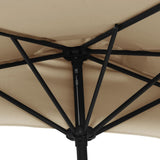Garden Parasol with Aluminium Pole Taupe 270x144 cm Half - Rear View