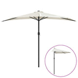 Garden Parasol with Aluminium Pole Sand 300x155 cm Half - Front View